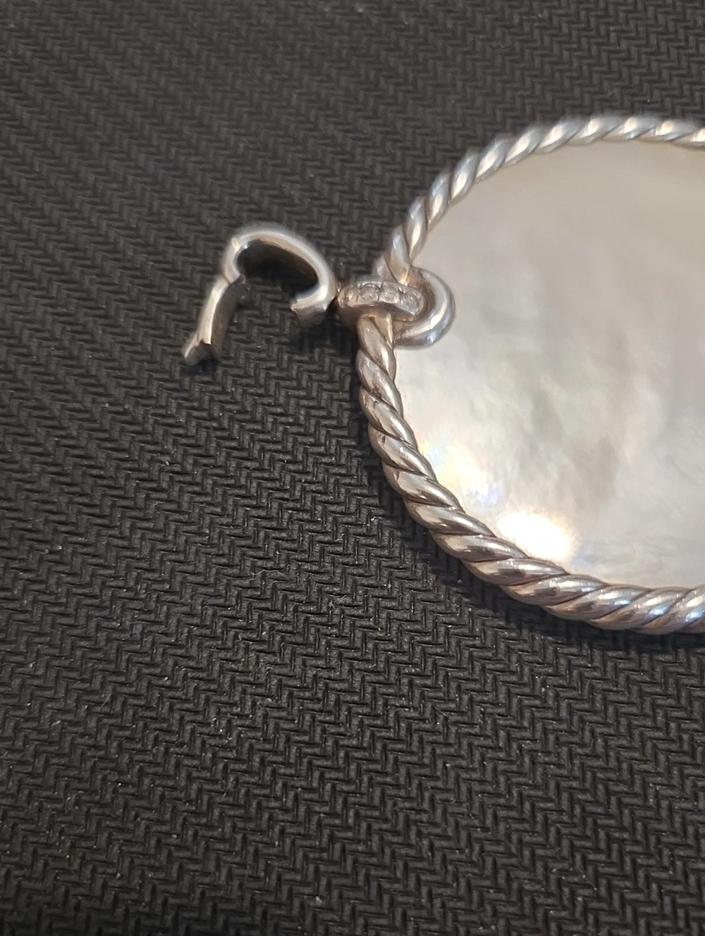 David Yurman Black Onyx/Mother Of Pearl Elements Cable Enhancer Pendant